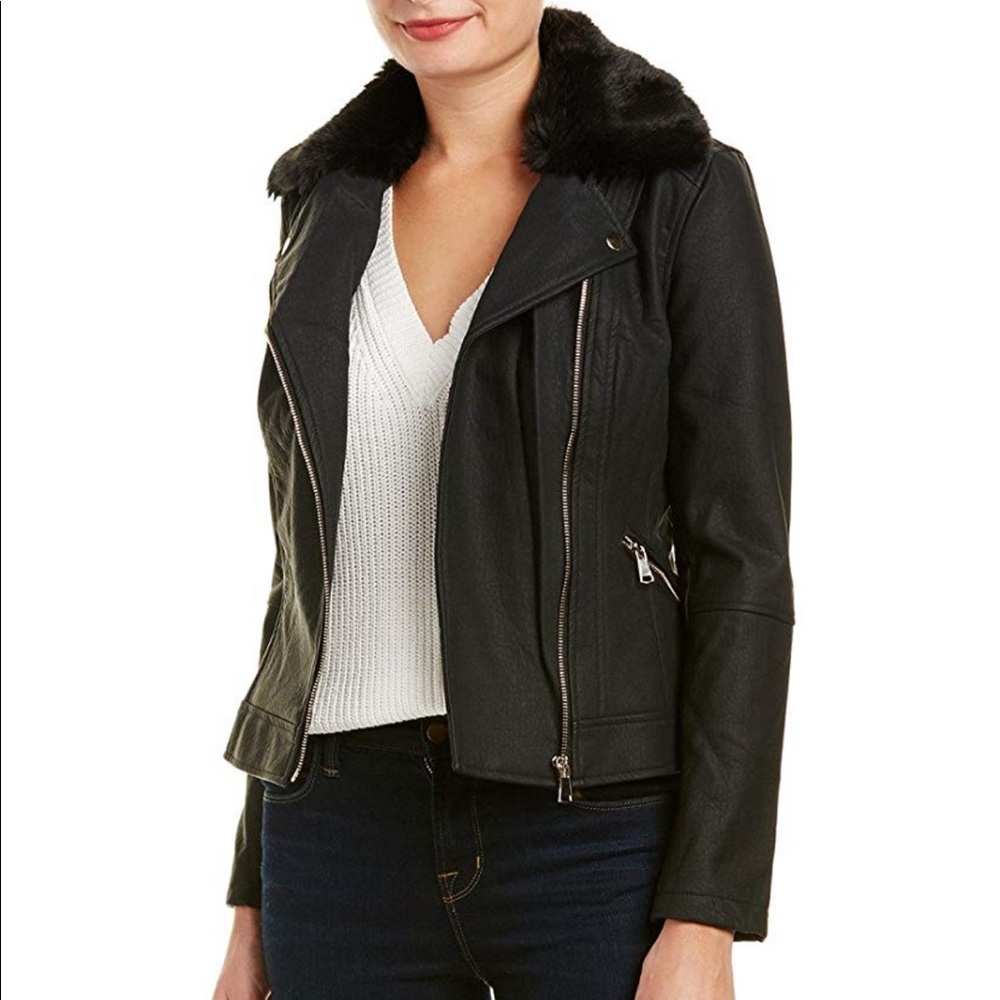 KUT from the Kloth Faux Fur Moto Jacket XS- NWT